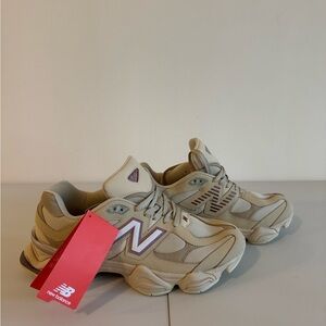 New Balance Cream and Purple Sneakers 9060